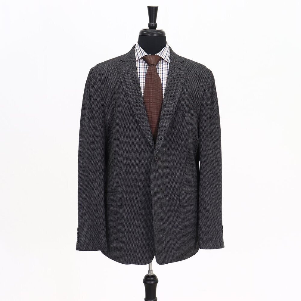 Calvin Klein 46L Gray HB 2-Button Sport Coat Blazer Jacket G309